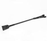 Love In Leather BDSM Riding Crop With Wide Tab - Black - Whips And Crops